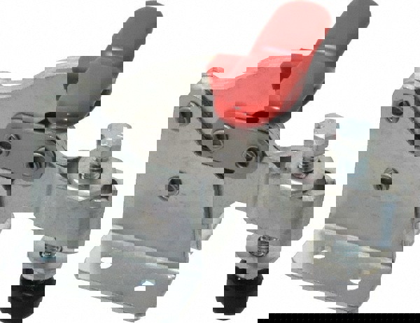 Manual Hold-Down Toggle Clamp: Horizontal, 350 lb Capacity, U-Bar, Flanged Base